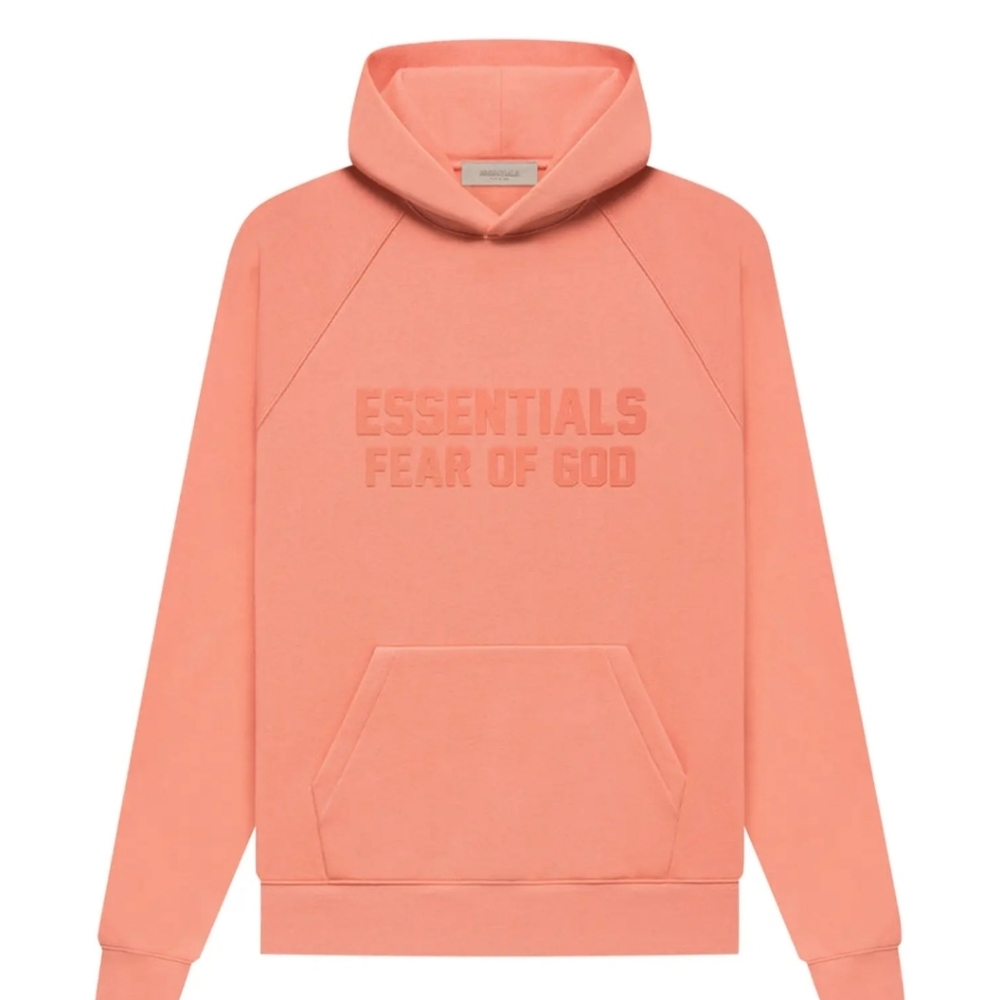 Fear Of God Essentials Hoodie in Coral. MEDIUM. Mens Womens Unisex